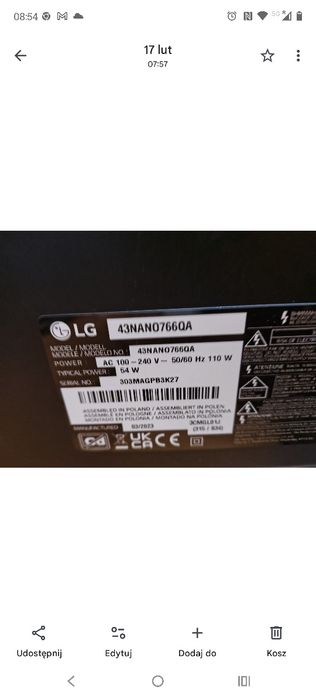 LG 43" NanoCell 4K  Smart TV pilot magic