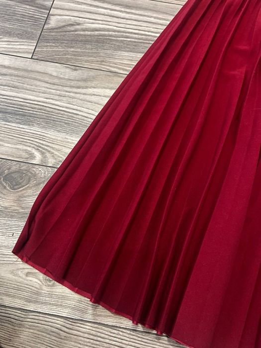 Юбка бордова плісе