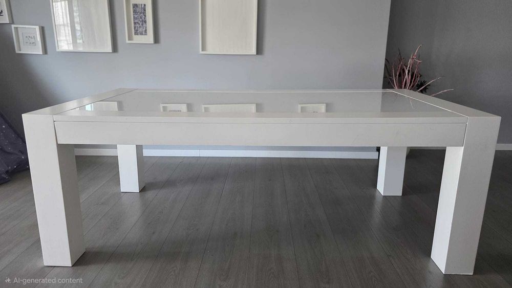 Mesa de Jantar Lacada Branca extensivel