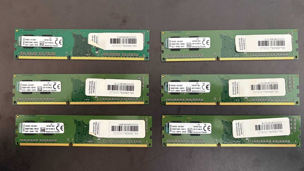 Lote 16 Módulos RAM DDR3 Desktop (Kingston/Samsung/Hynix)