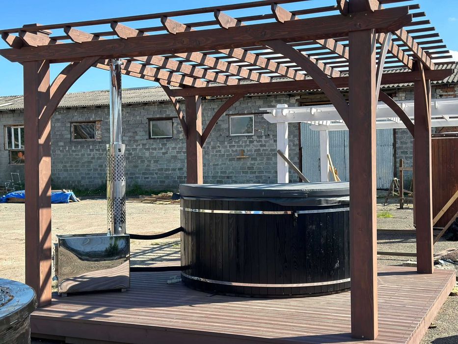 Джакузі на дровах. Купіль з підігрівом. Чан з підсвіткою.