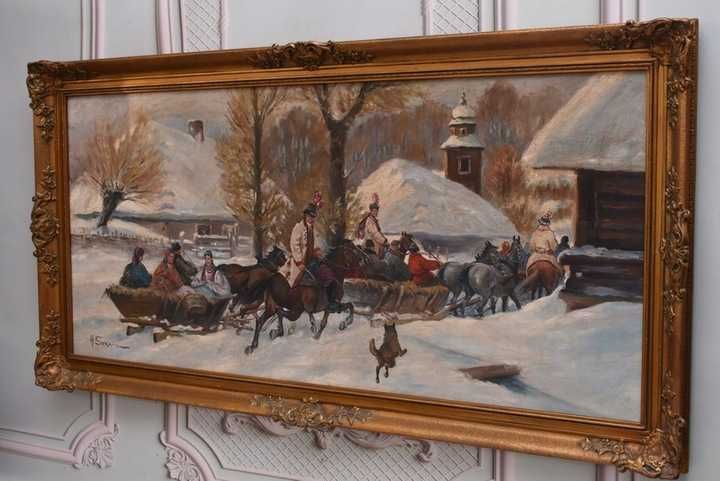 A. Setkowicz - Wyprawa Do Kościoła - Wieś Sanie Zima - Stary Olejny