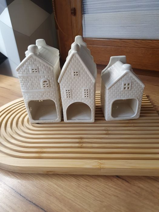 3 domki, kamieniczki świąteczne, ceramiczne. Nowe. Darmowa dostawa