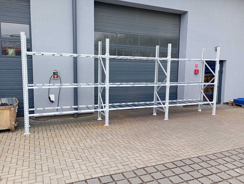 Regał magazynowy metalowy półkowy NOWY H200 trawers 178cm do magazynu