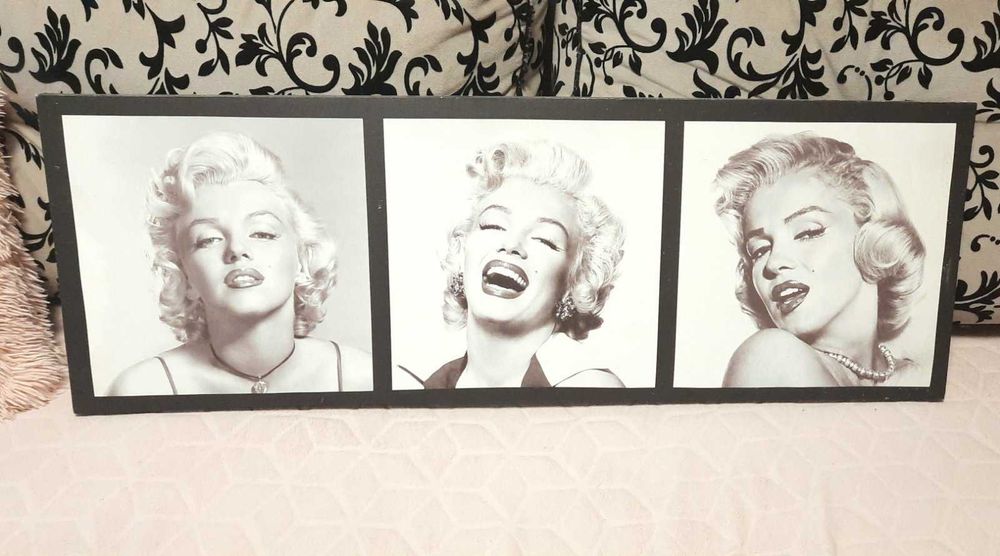 Картина Мерилін Монро в 3 портретах ч/б, 950х330