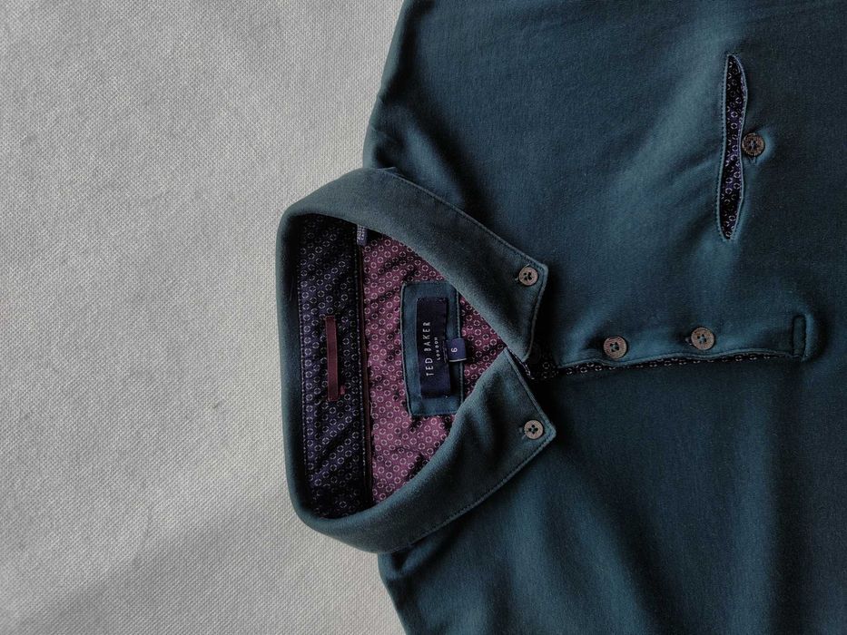 Ted Baker _ Zielona bawełniana koszulka polo 6 _ L