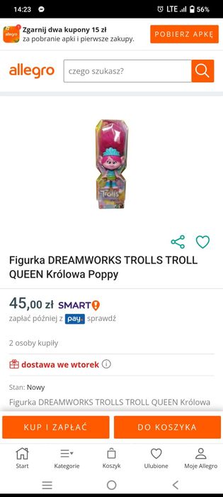 Figurka trole , królowa poppy