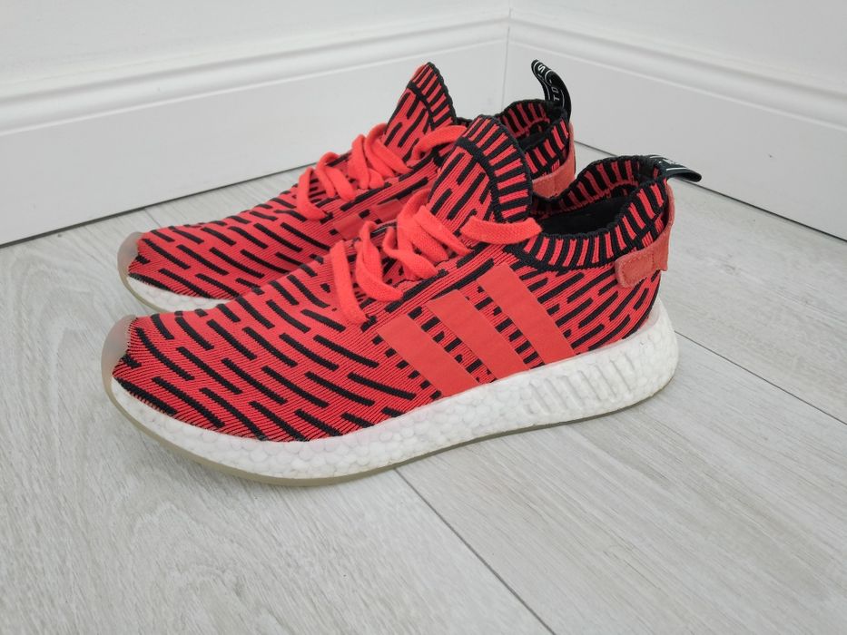 Adidas NMD_R2 Primeknit Core Red Sneakersy buty codzienne wiosenne