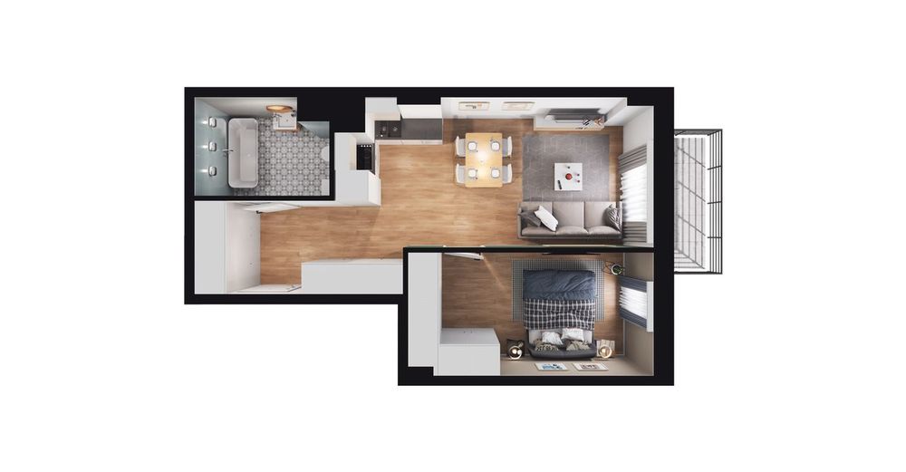 2-pokojowe mieszkanie 40 m² Bezpośrednio - Widok 2