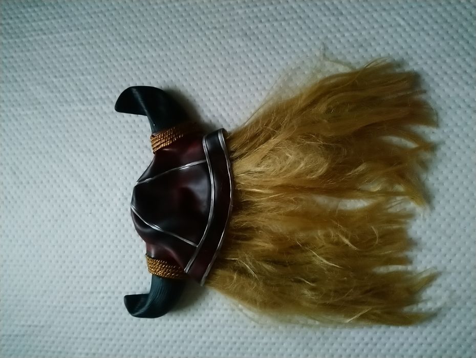 Карнавальна маска Вікінг силіконова з волоссям безрозмірна