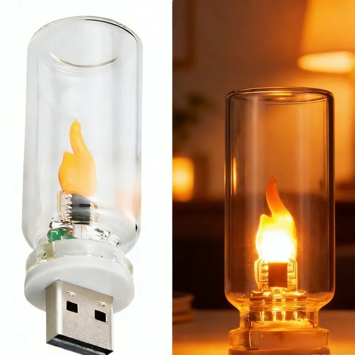 USB-світильник з ефектом мерехтливого полум'я (64x22 мм)