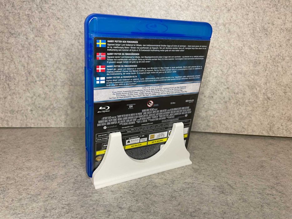 Stojak podstawka na DVD, BluRay "Now Watching" biała
