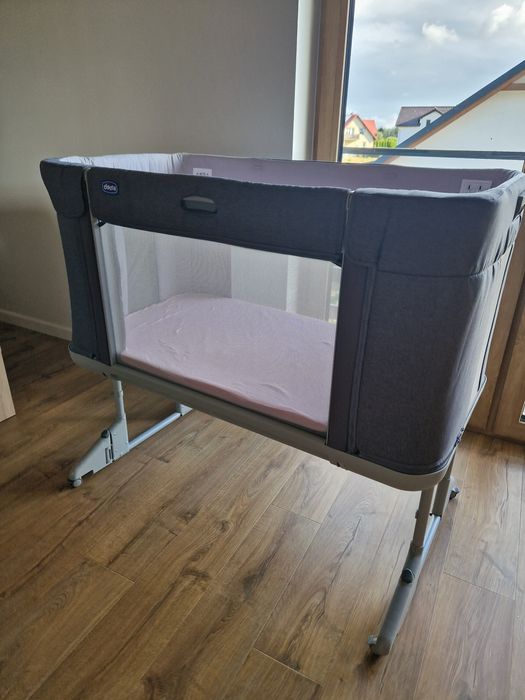 Łóżeczko dostawne chicco next2me slate grey forever