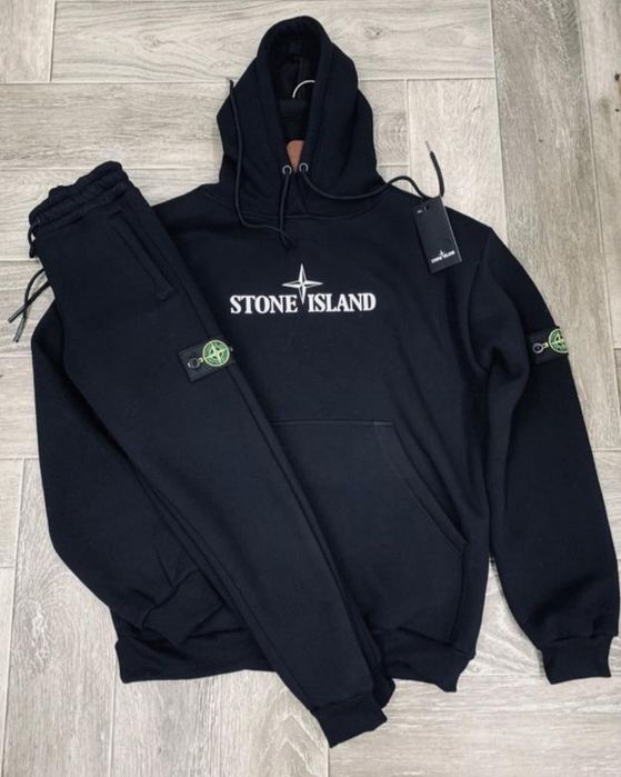 Костюм спортивный юниор теплый на флисе stone island 140-152-164-176