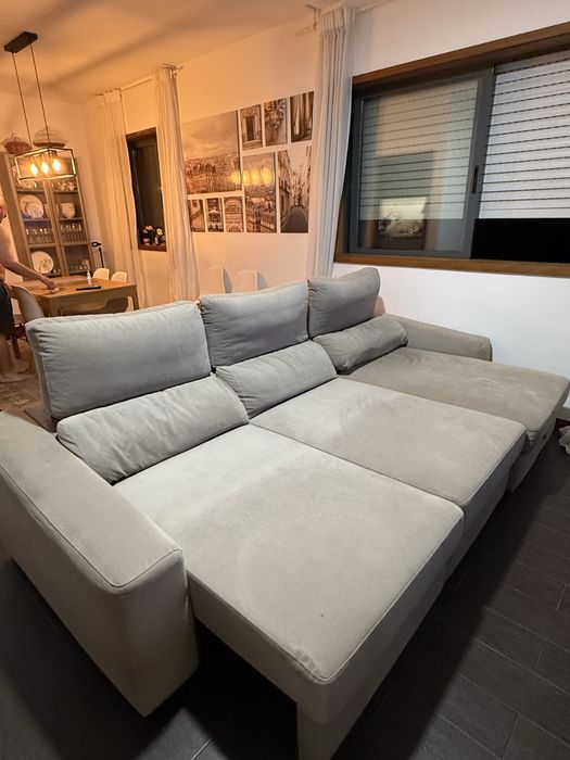 Sofá 6 lugares Gato Preto Ruffalo bege - Semi-novo