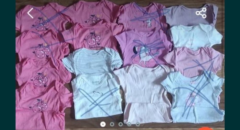 Body 86/92 dla dziewczynki 8 szt. krótki rękaw