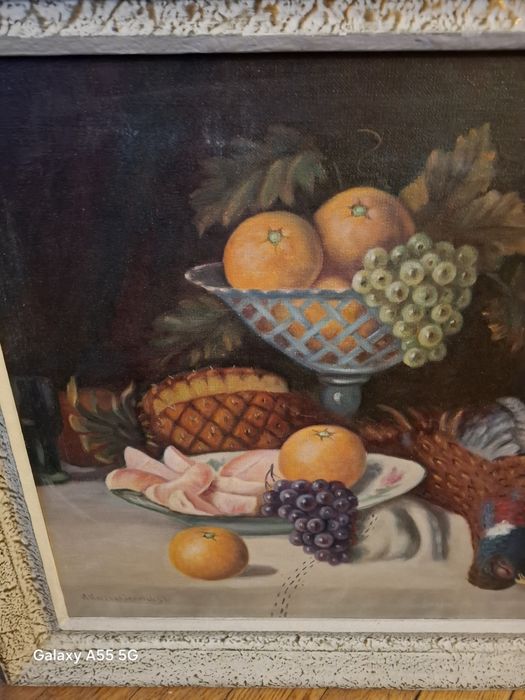 Obraz martwa natura olejny na płótnie sygnowany