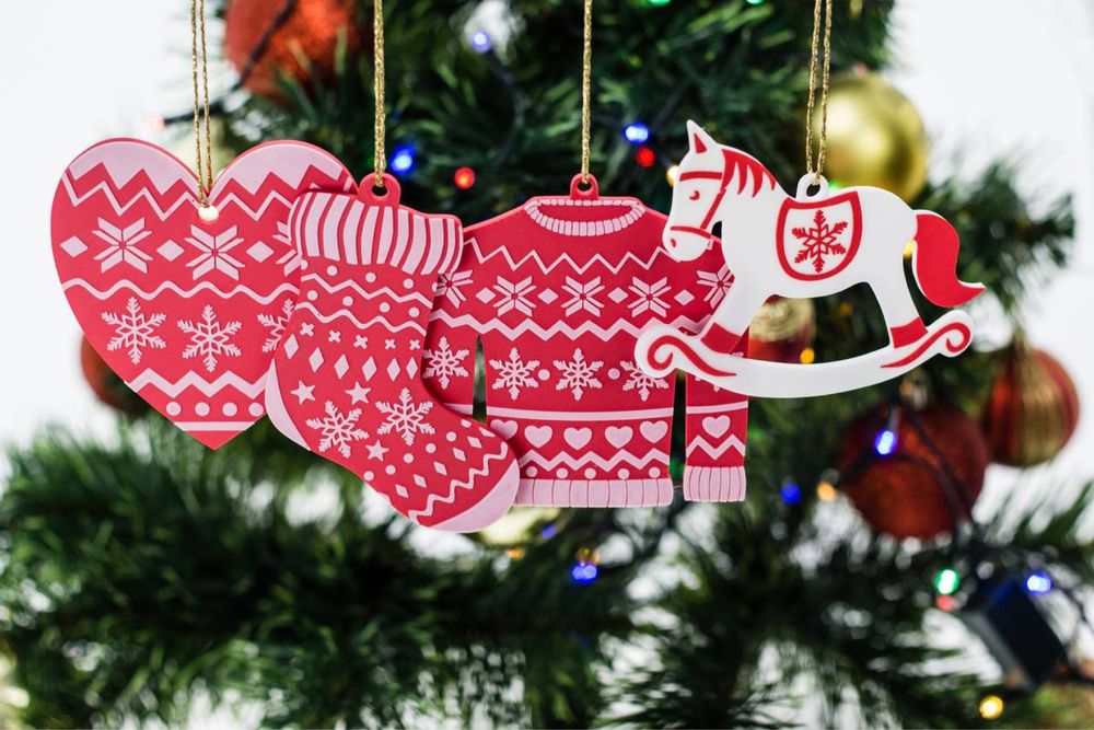 Ялинкові прикраси. Набір новорічних прикрас — “Скандинавська зима”