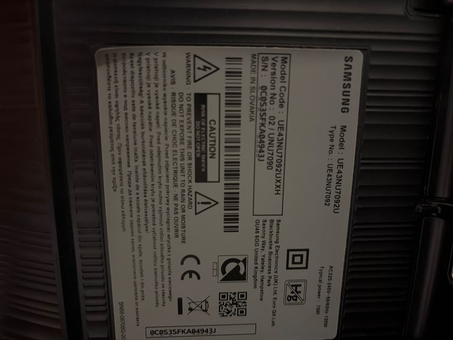 Телевізор Samsung ue43nu7090 7092