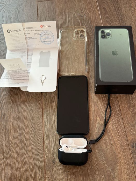 Айфон 11 Pro Max 64Гб(iдеал.стан+AirPods Pro2+чохол,коробка,зарядка)