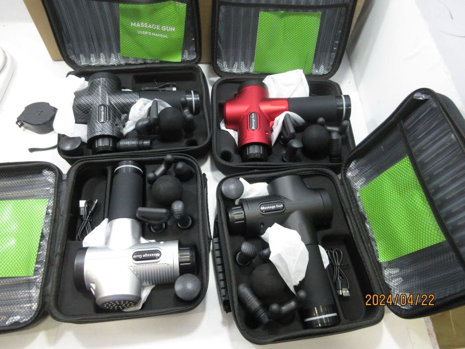 Перкусійний масажер для тіла з LCD-дисплеєм, 30 швидкостей , 6 насадок