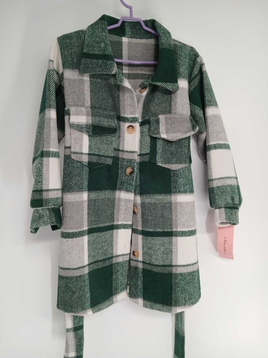 Kurtka koszulowa w kratę dla dziewczynki NOWA