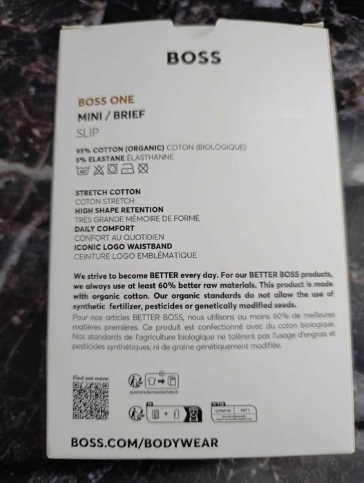 BOSS 3pak SLIPÓW MEN (organic cotton), roz. S