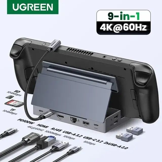 Ugreen CM800 9 в 1 Док-станція для Steam Deck/ROG Ally iOS Android