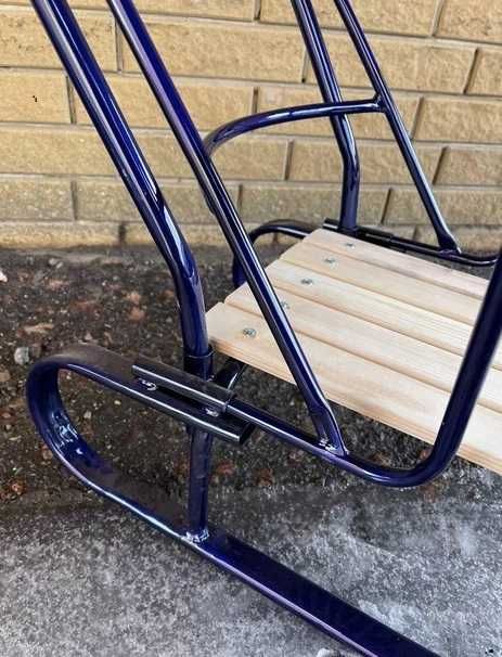 Сани Королівські з ручкою - штовхачем Сині