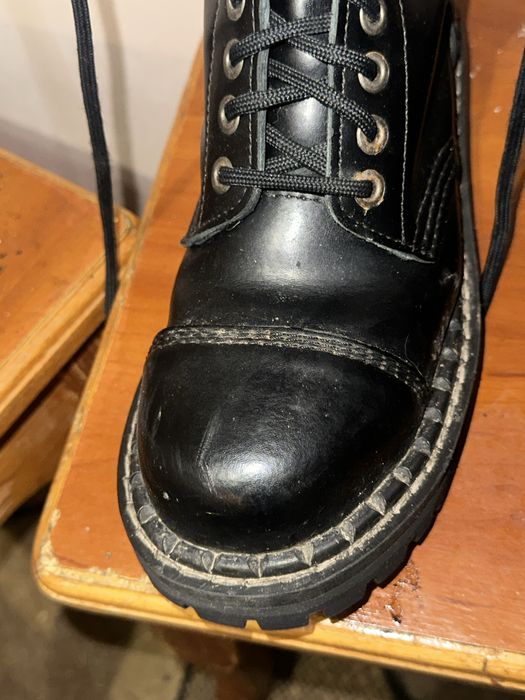 Чоботи , берци , STEADY’S 10 дірок чорні, шкіра