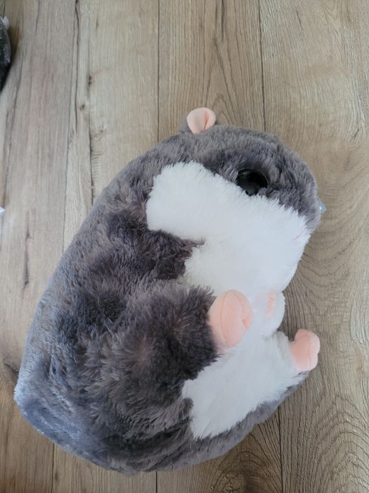 Chomik koc poduszka maskotka szary