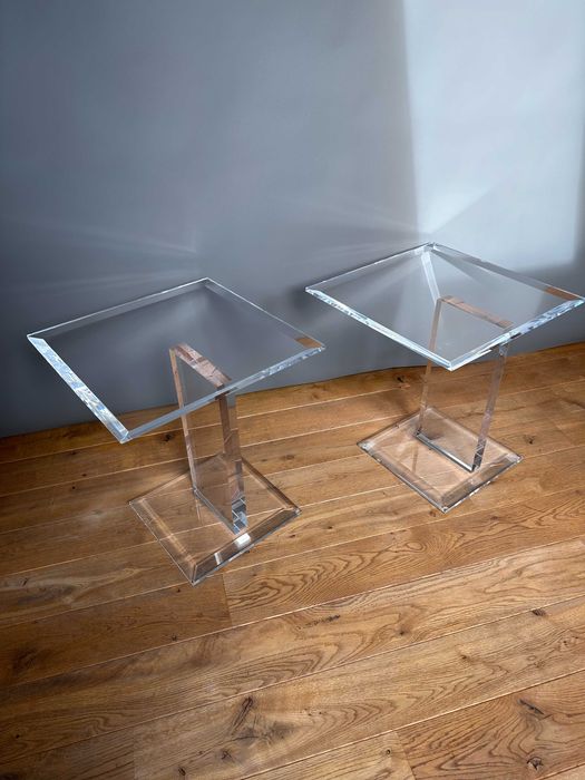 Akrylowy stolik Vintage Mid Century Modern (jeden lub komplet dwóch)