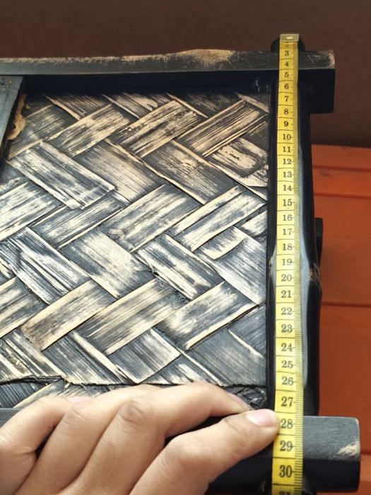 Cesta de bambu, preta