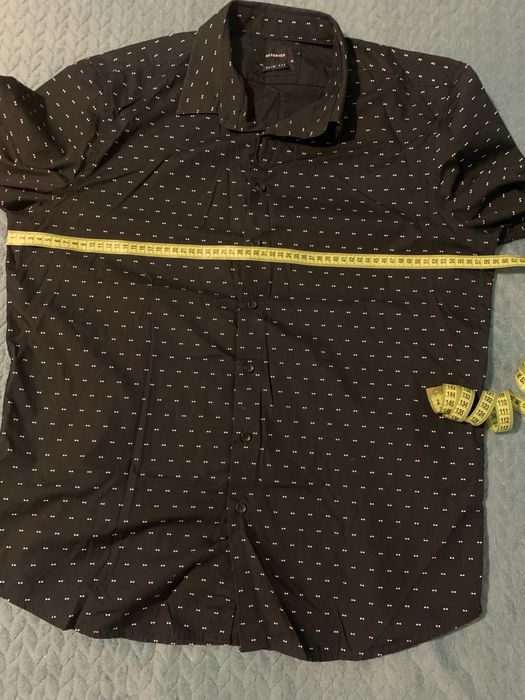 Reserved koszula czarna męska z kołnierzem rozmiar XL w białe kokardki