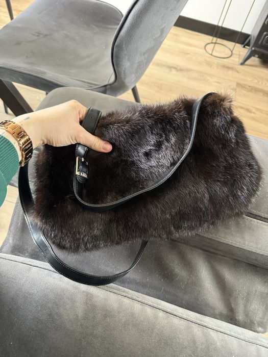 Luksusowa torebka torba z futra norki naturalne