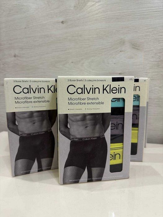 Набір чоловічі труси боксери Calvin Klein упаковка 3 штуки чорні