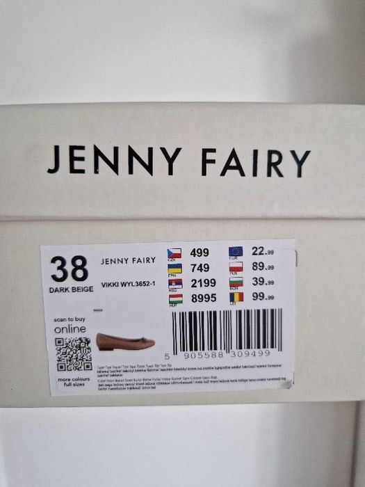 Baleriny damskie beżowe Jenny Fairy CCC