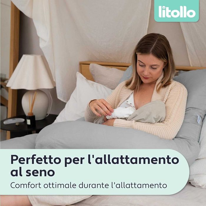 Litollo Ergonomiczna Poduszka Do Karmienia Ciążowa Rogal 140 x 80 cm