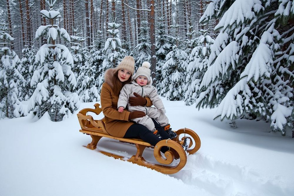 Оренда дерев'яних санок для фото
