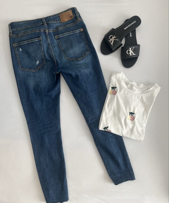 Jesnsy skinny 157 rozmiar S niebieskie granat