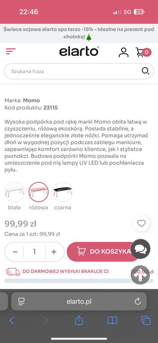 Podpórka pod rękę manicure momo