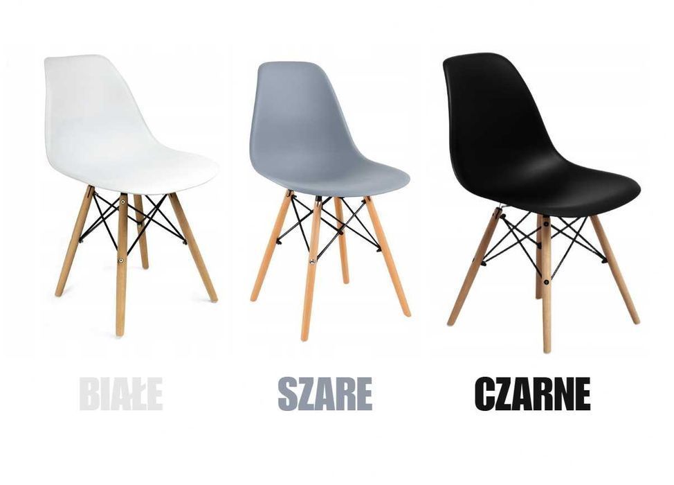 NOWY Biały Czarny Okrągły Stół z Krzesłami Do Jadalni Kuchni Salonu FV