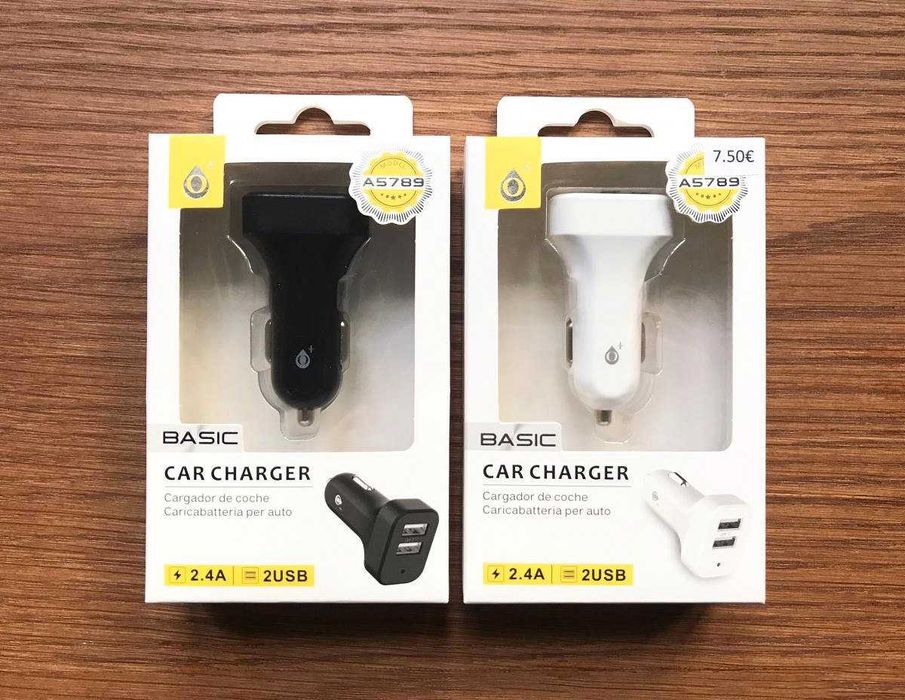 Carregador de isqueiro com 2 entradas USB para carro / caravana