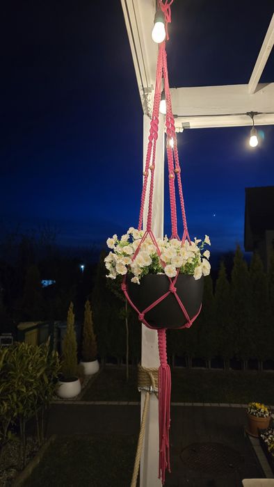 Długi kwietnik , hand made, na dużą doniczkę
