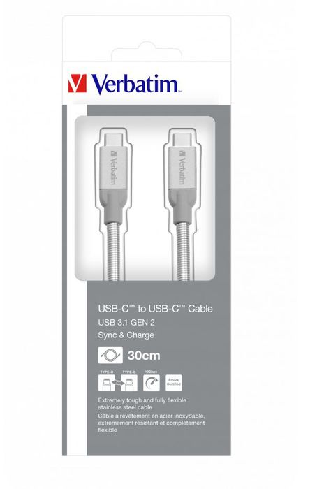 Кабель из нержавеющей стали Verbatim USB-C USB 3.1 GEN 2