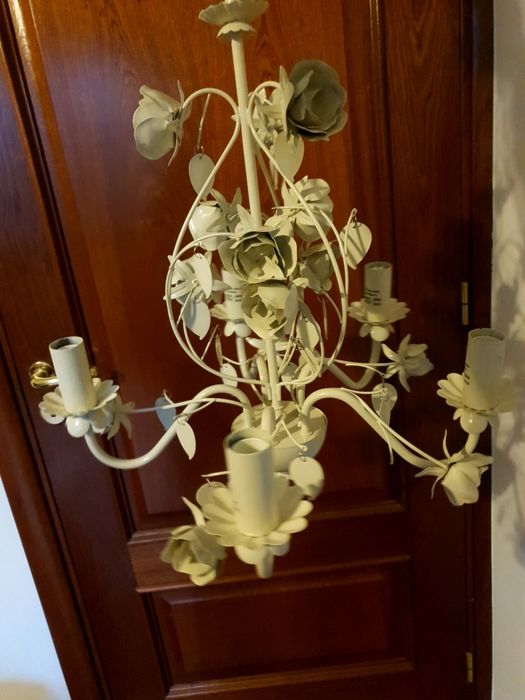 Nowy żyrandol rustykalny lampa wisząca ecru
