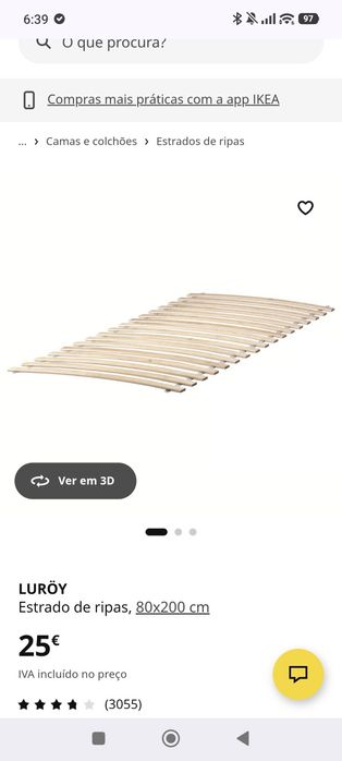 Cama completa IKEA 160x200 (sommier com arrumação, dois estrados e colchão) OPORTUNIDADE!