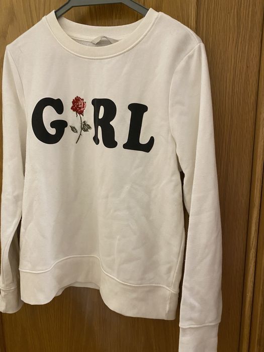 Camisola branca com estampado de letras
