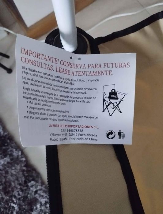 Cadeira de campismo/praia nova