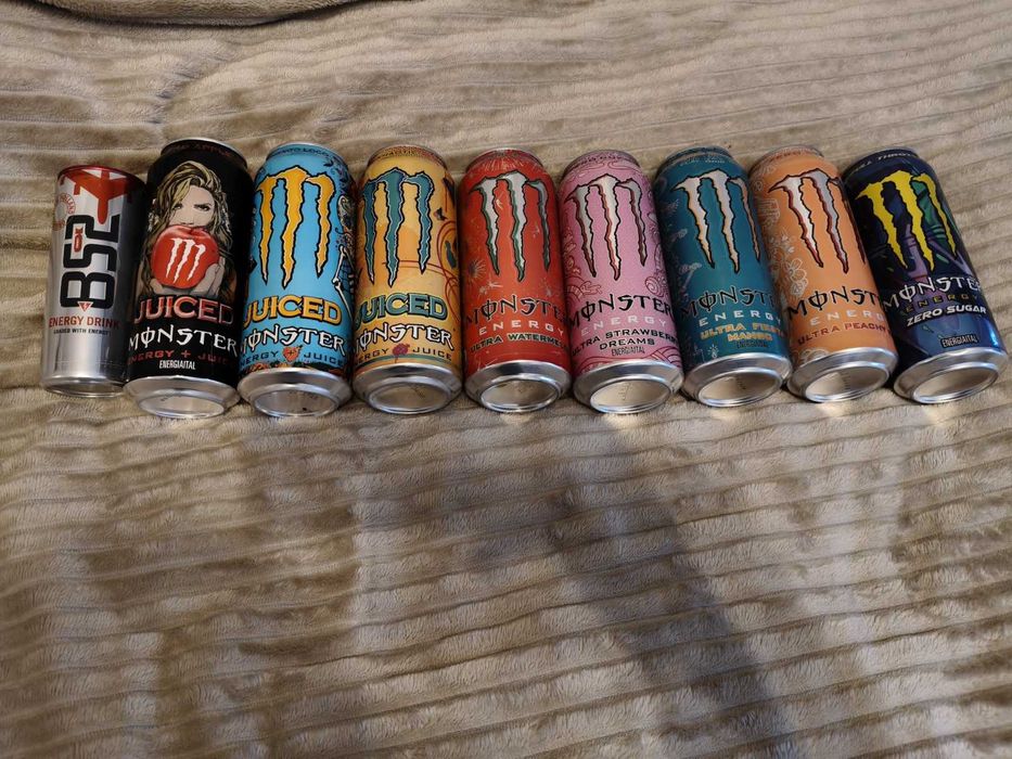 Напої та енергетики Monster Energy, Fanta, Coca-Cola, Pringles